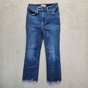 Madewell Jeans Womens Size 25 Blue Denim Cali Demi-Boot Raw Hem